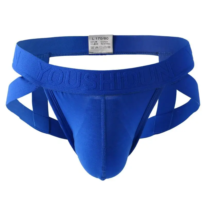 Men Sexy Underwear Thongs Jockstrap Cotton Briefs Dew Buttocks Underpants Bondage Double D Panties Open Butt Male Lingerie Thong