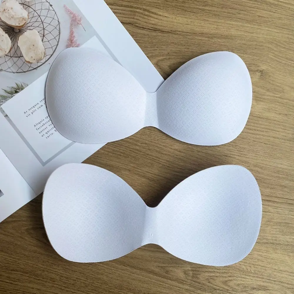 2 Pairs Women Removeable Breast Enhancer Body-fitted Design Bikini Insert Pads Spong Bra Pads Swimsuit Sponge Foam Push Up