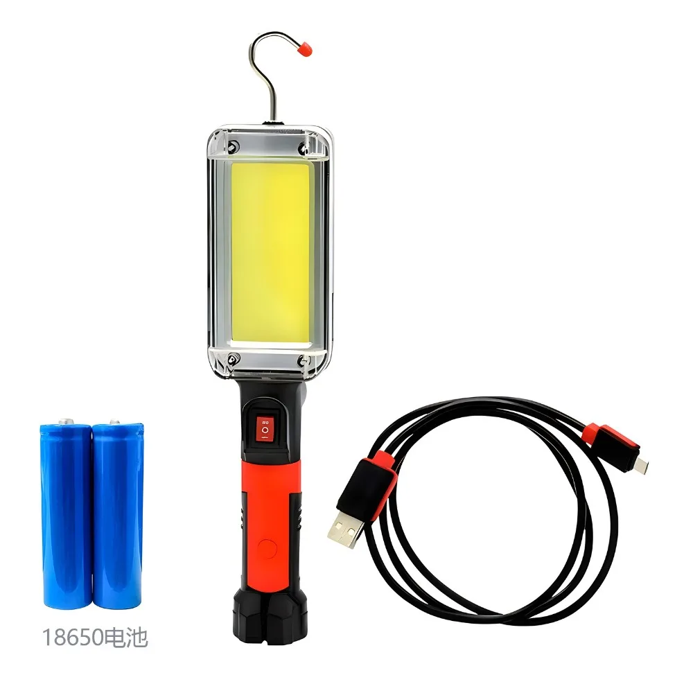 

Portable Waterproof LED Work Light High Power USB Rechargeable COB Floodlight With Hook LED Flashlight Construction Spotlights