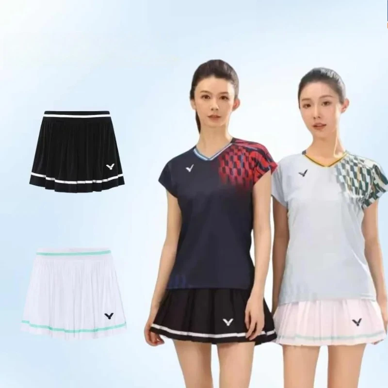 2025 New For Victory Women's Badminton Short Skirt Breathable Quick-drying Pleated Skirt Tennis Casual Sports Shorts Skirt Pants