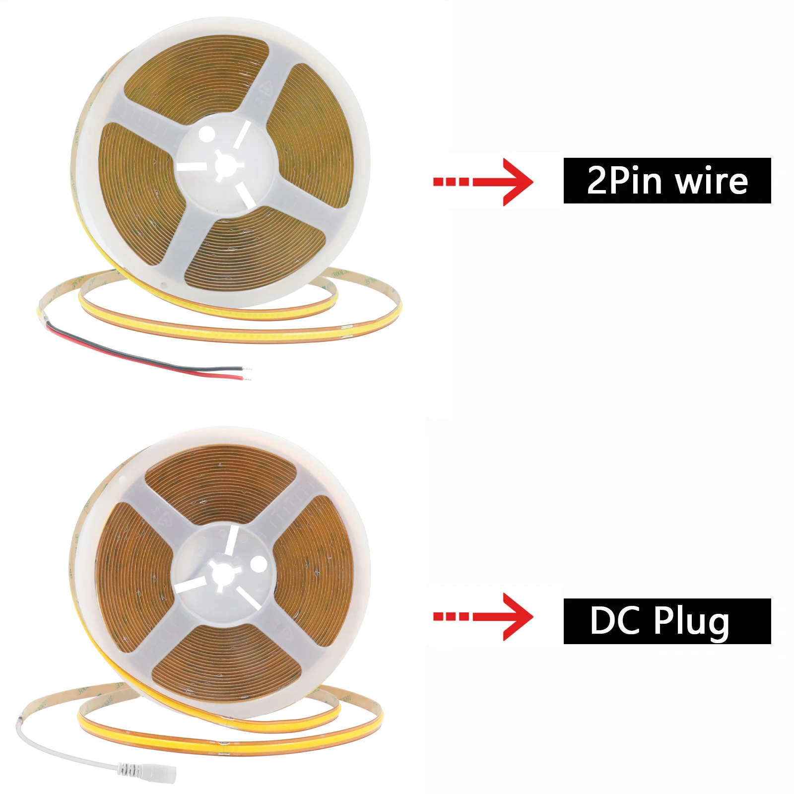 12V 24V COB LED Free Cut Strip Light 528LEDs Bright Flexible Ribbon Tape 1m 2m 5m 10m Warm Natural White 8mm PCB Linear Lighting