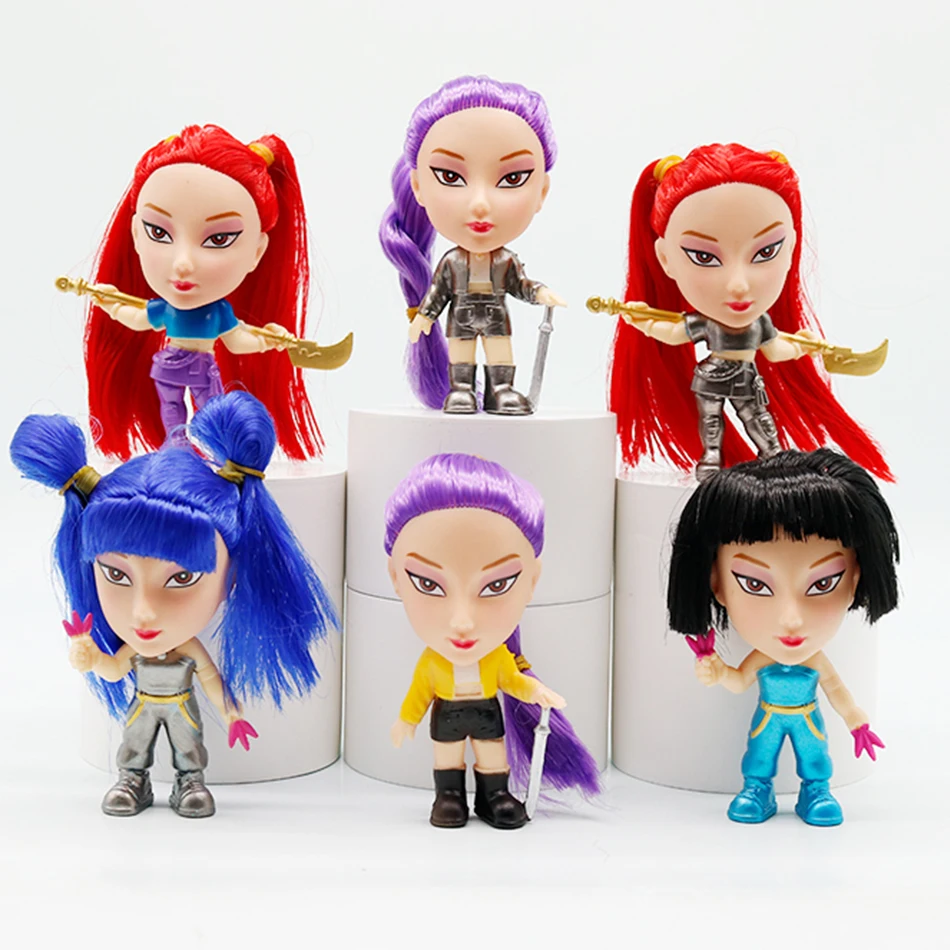 6PCS  Korea Hot Anime Demn Hunters Blind bags Figure Hunters Rumi Mira Zoey Tiger Figurine Toy Desk Decoration Statues Ornament