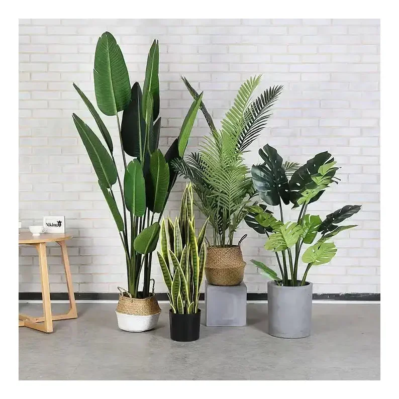 

Artificial Plants Artificial Potted Trees Bonsai Rubber Leaves Plastic Leaves Decoration Indoor Tropical