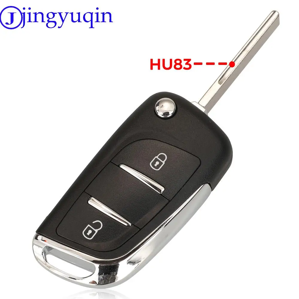 Jingyuqin CE0523 Modified Flip Car Key Shell For Peugeot 207 308 307 407 607 807 For Citroen C2 C3 C4 C5 C6 XSARA PICASSO Blade
