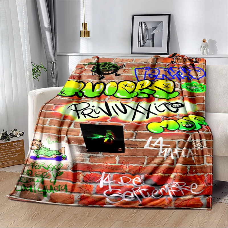 3D Feid Ferxxo Hiphop Pop Music Soft Plush Blanket,Flannel Blanket Throw Blanket for Living Room Bedroom Bed Sofa Picnic Cover