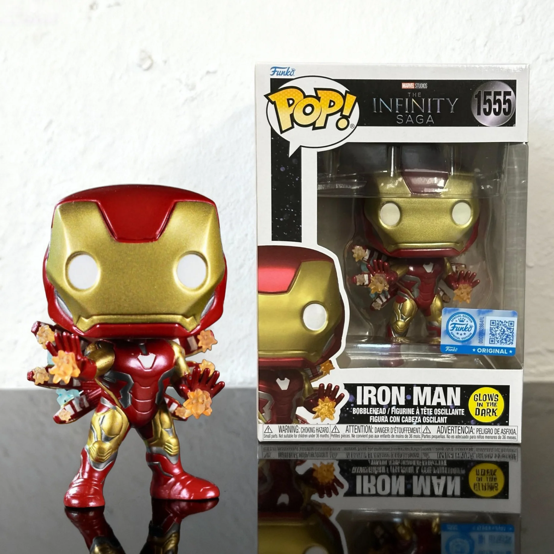 

Marvel Plus Iron Man Figure (Glow) #1555 Figures Funko Pop Official Genuine Limited Edition Collect Figurine Anime Fans Toy Gift