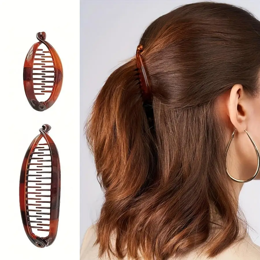 2 peças de grampo de cabelo de peixe colorido de gelatina gradiente feminino simples e elegante para trás da cabeça estilo rabo de cavalo adequado para festas diárias