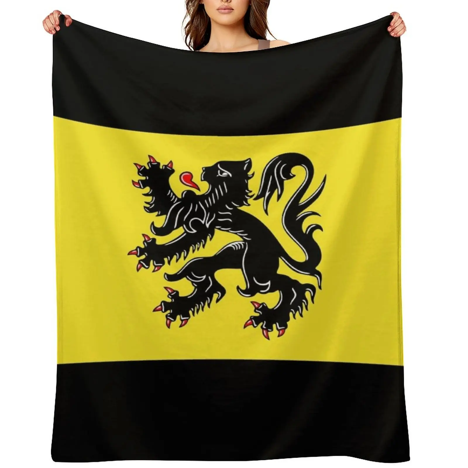 

Flag of Flanders - Flemish Lion Flag Throw Blanket Luxury Designer funny gift Cute Blankets