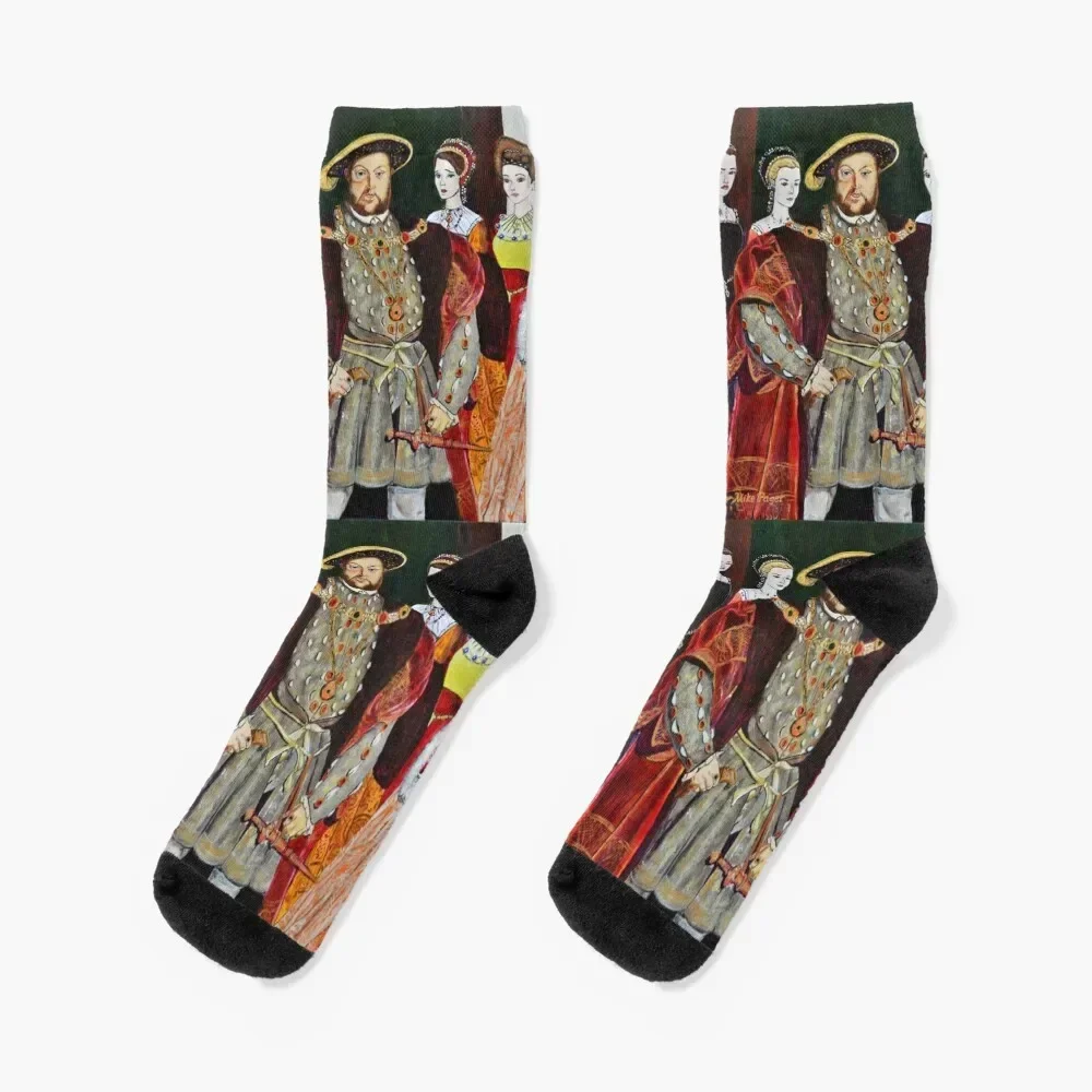 

King Henry 8th and His Six Wives Socks fashionable winter Men's cartoon Male Socks Women's