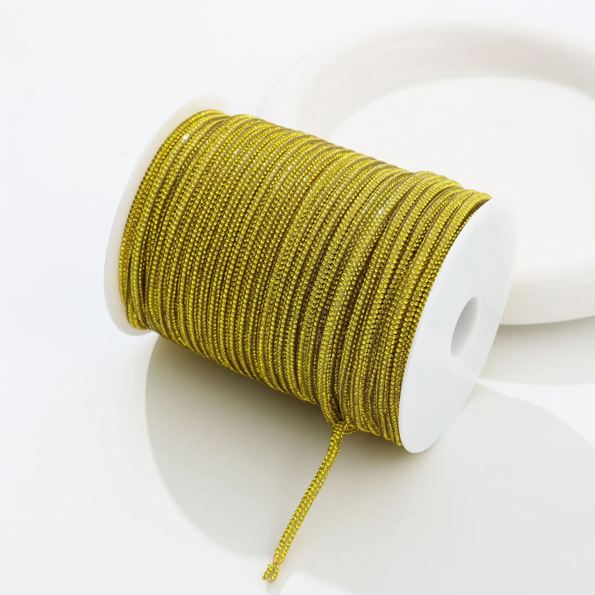 50yards 4mm Crystal Rhinestone Cord Trim Glass Diamond Rope DIY Sewing For Clothes Shoes Bags Wedding Dress Costume Decoration image 3