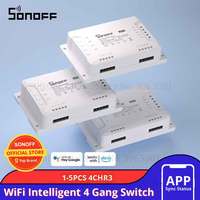1-5PCS Sonoff 4CHR3 Wifi Smart Switch Universal Remote Intelligent Switch Interruptor 4 Channel Smart Home Wi-FI Switch