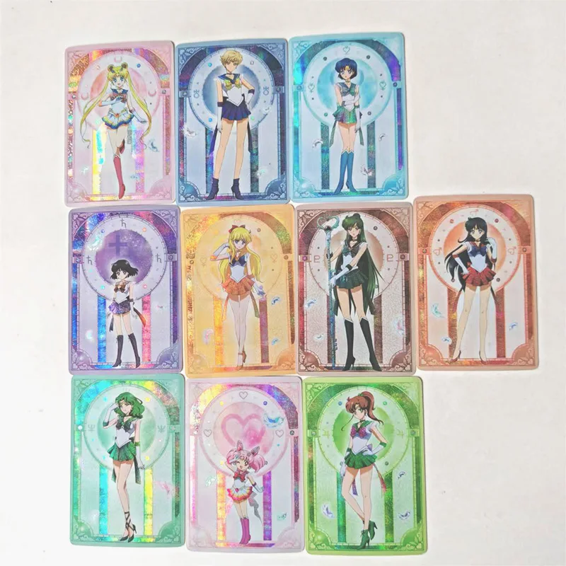 10pcs/set Sailor Moon Collectible Card Anime Character Mercury Jupiter Venus Uranus Hobby Game Collectible Card Kid Toys Gifts