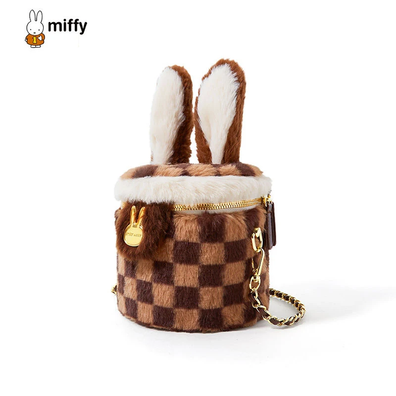

Kawaii Miffy Crossbody Bag Warm Series Creative Fashion Plush Bucket Bags Dopamine Delicate Anime Accessories Pretty Girls Gifts