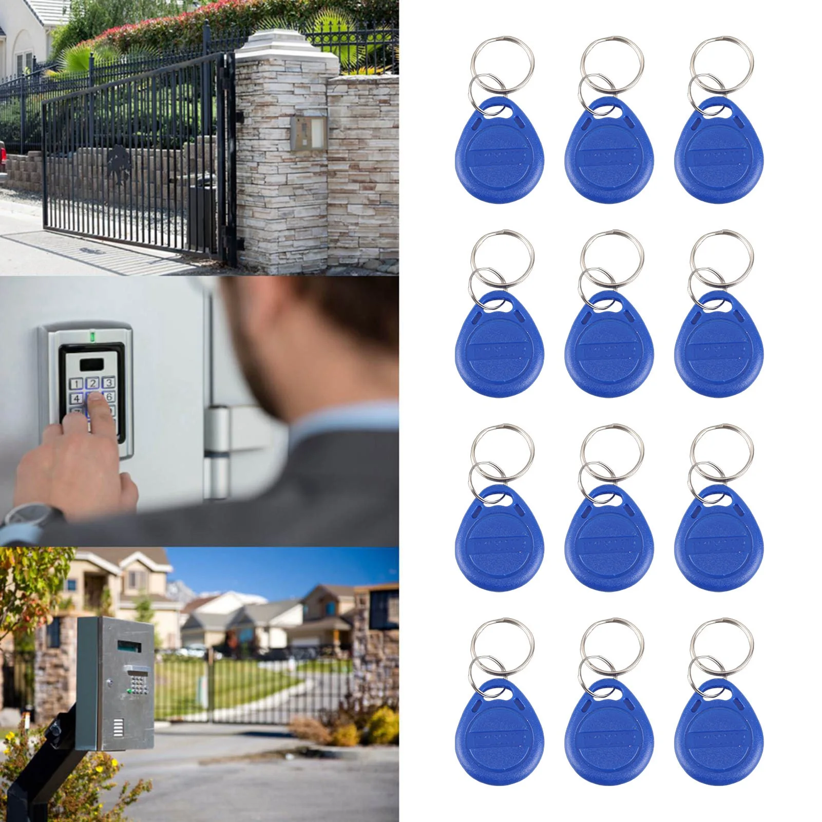 50pcs 125KHz Access Control RFID EM4100 Card Tag Token Key Chain KeyfobID