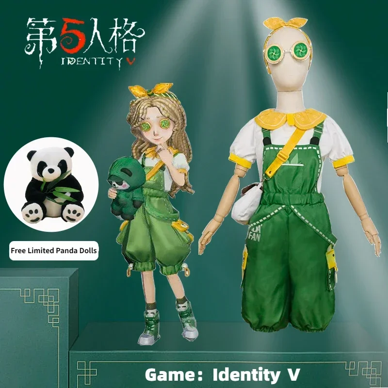 Game Identity Ⅴ Girls Cosplay Costume Little Girl Gun Gun Partner Survivor Children Outfits Anime Green Little Girl 6 Pieces Set