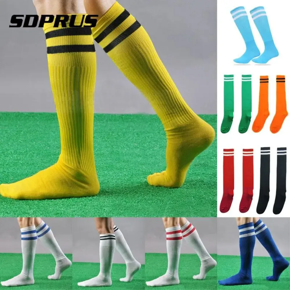 

Terylene + spandex long Socks Men Women Kids Casual striped long tube Socks Professional Footballs lacrosse Knee High Socks