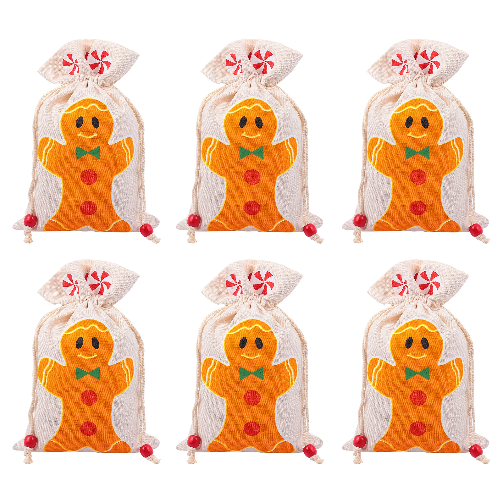 

6 Pcs C y Apple Decor Bags Drawstring Gift Cotton Kids Fruit Premium Drawstring Bag Christmas Sturdy Holiday Packaging