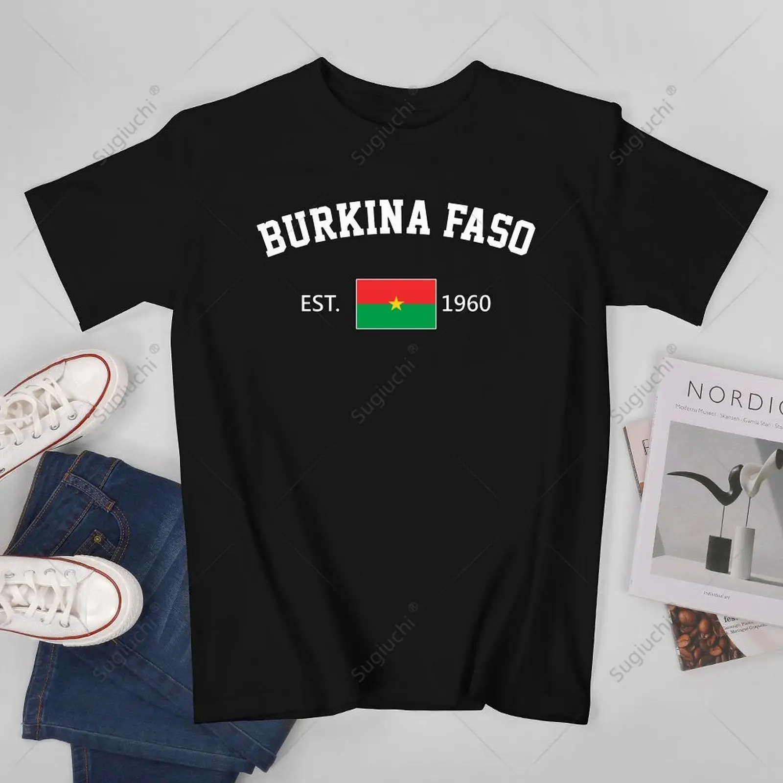 Unisex Men Burkina Faso EST.1960 Independence Day Tshirt Tees T Shirts Women Boys 100% Cotton T-Shirt