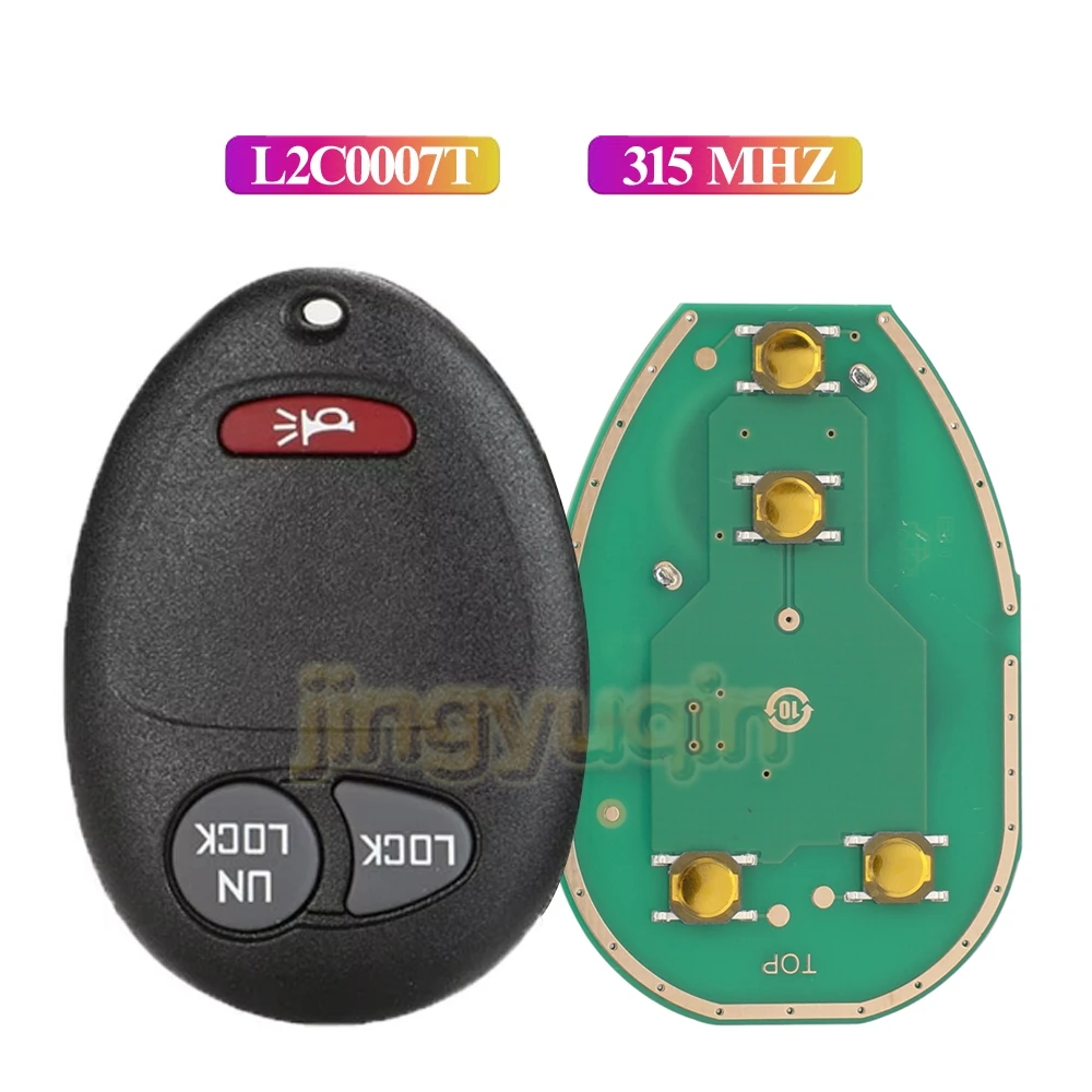

Jingyuqin 3/4 кнопка L2C0007T 315 МГц автомобильный ключ сигнализации для Chevrolet Colorado Canyon H3 2006-2010 подходит для Buick Regal GL8 GMC дистанционный брелок