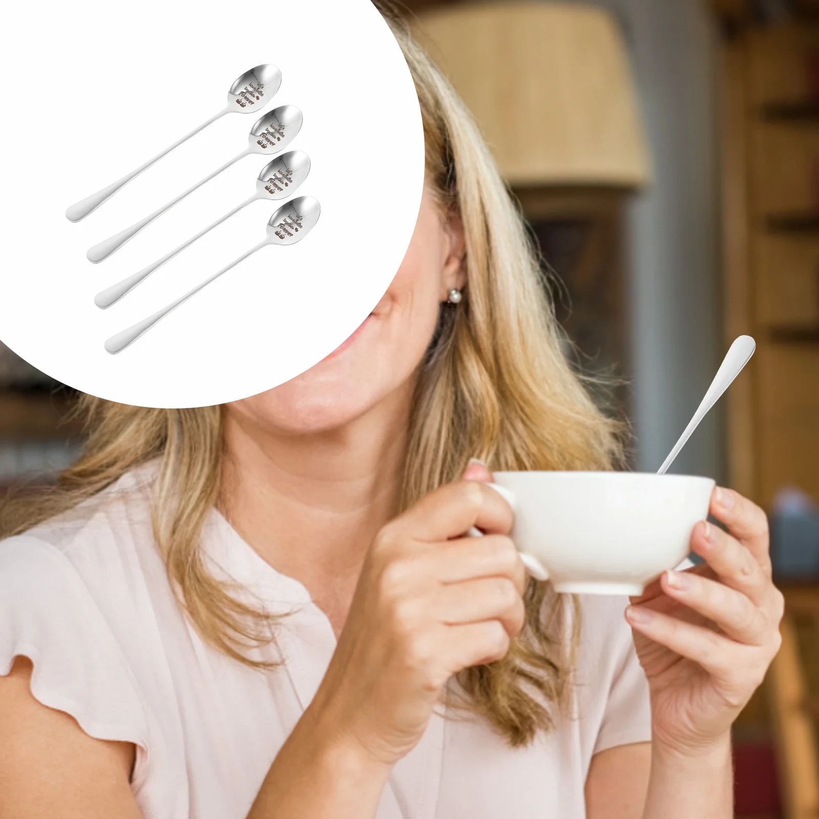 

4 pcs Coffee Spoons Stainless Steel Soup Spoons For Home Restaurant Use Porridge Tea Dessert Serving Tableware Gift