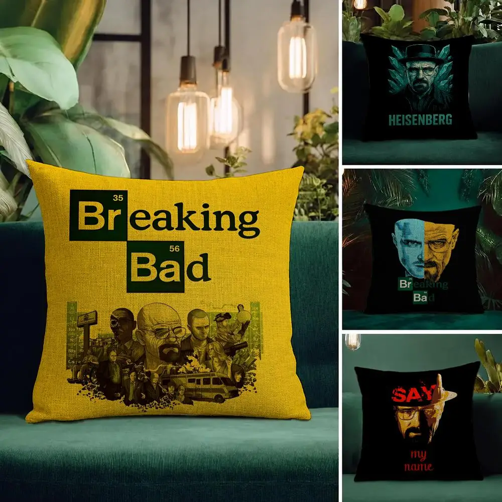 TV Series Breaking Bad Cushion Cover Natural Linen Pillowcase Set All-in-One Decor Cushion Cover for Sofa Bedroom Chair