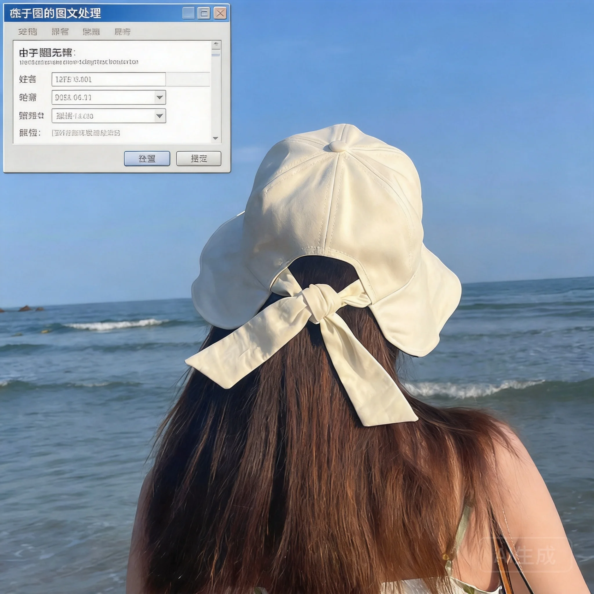 100% Cotton Women Wide Brim Anti Uv Protection Sun Hat Bowknot Adjustable Bucket Hat For Beach Cycling Travel Summer Black Cream