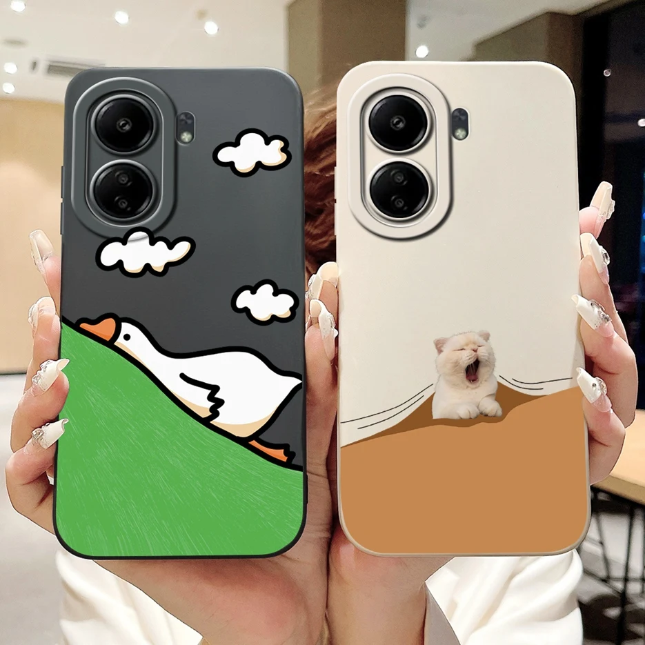 For Xiaomi Poco C65 Case Redmi 13C Lovely Candy Painted Cover Soft TPU Phone Case For Xiaomi Redmi 13C C 65 PocoC65 Fundas Coque