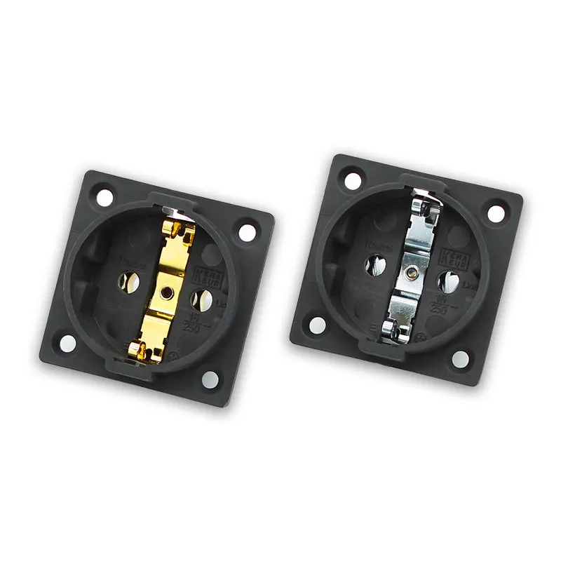 1 Uds FI-E30 toma de tarjeta ensamblada de tipo europeo AC220-250V 16A EU Euro Schuko 2 pines IEC entrada enchufe de chasis