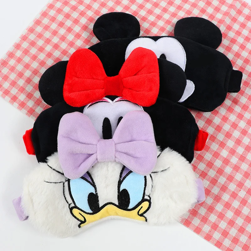 Anime Disney Mickey Mouse Blindfold Soft Plush Sleep Eye Mask Minnie Figure Eye Mask Plush Doll Sleep Mask Help Sleep Plush