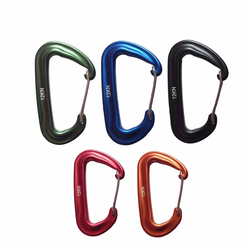 12KN High Aluminum Hammock Buckle Carabiner Camping Hammock Alloy Aluminum Quick Hanging Belts Hook Clasp Camping Equipment