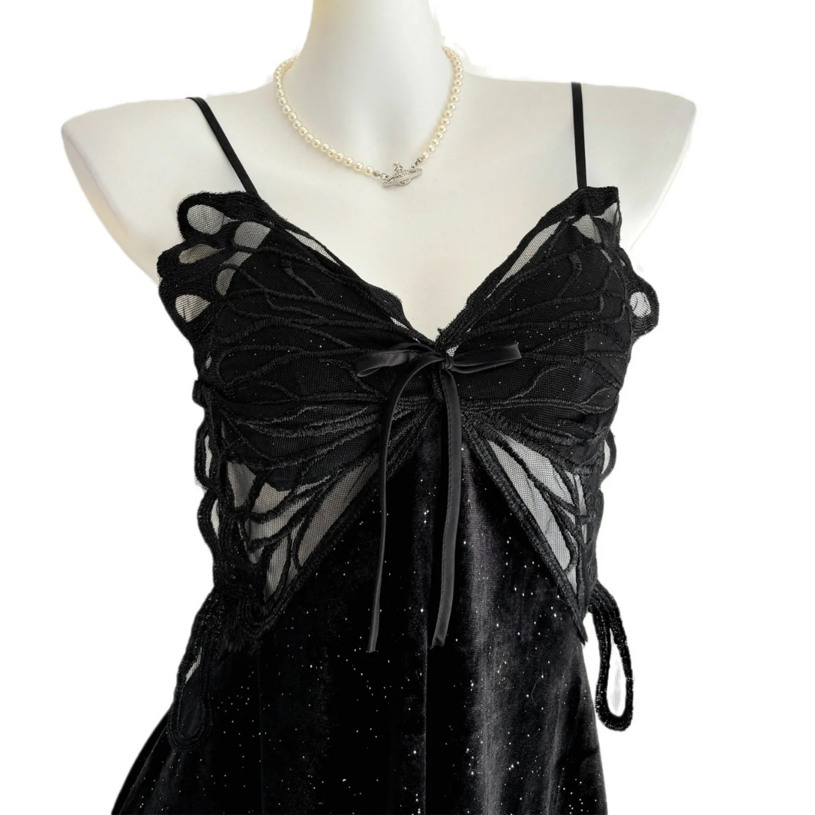 Nuevo conjunto de bata Twinset de terciopelo para mujer, camisón Sexy de encaje calado con lentejuelas, lencería, ropa de dormir de terciopelo para otoño e invierno, vestido para casa