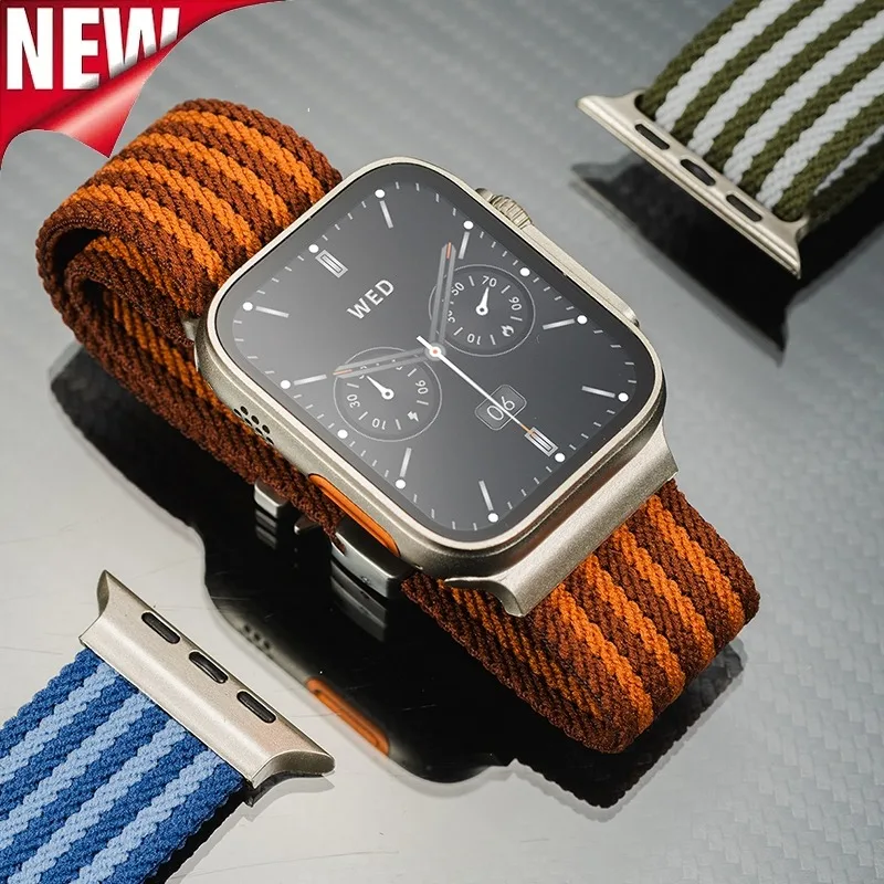 Nylon Woven watch strap compatible For Apple Watch Series 10 46mm 42mm 49mm 38mm 44mm 45mm Band For iWatch Ultra 10 9 8 7 se 6 5