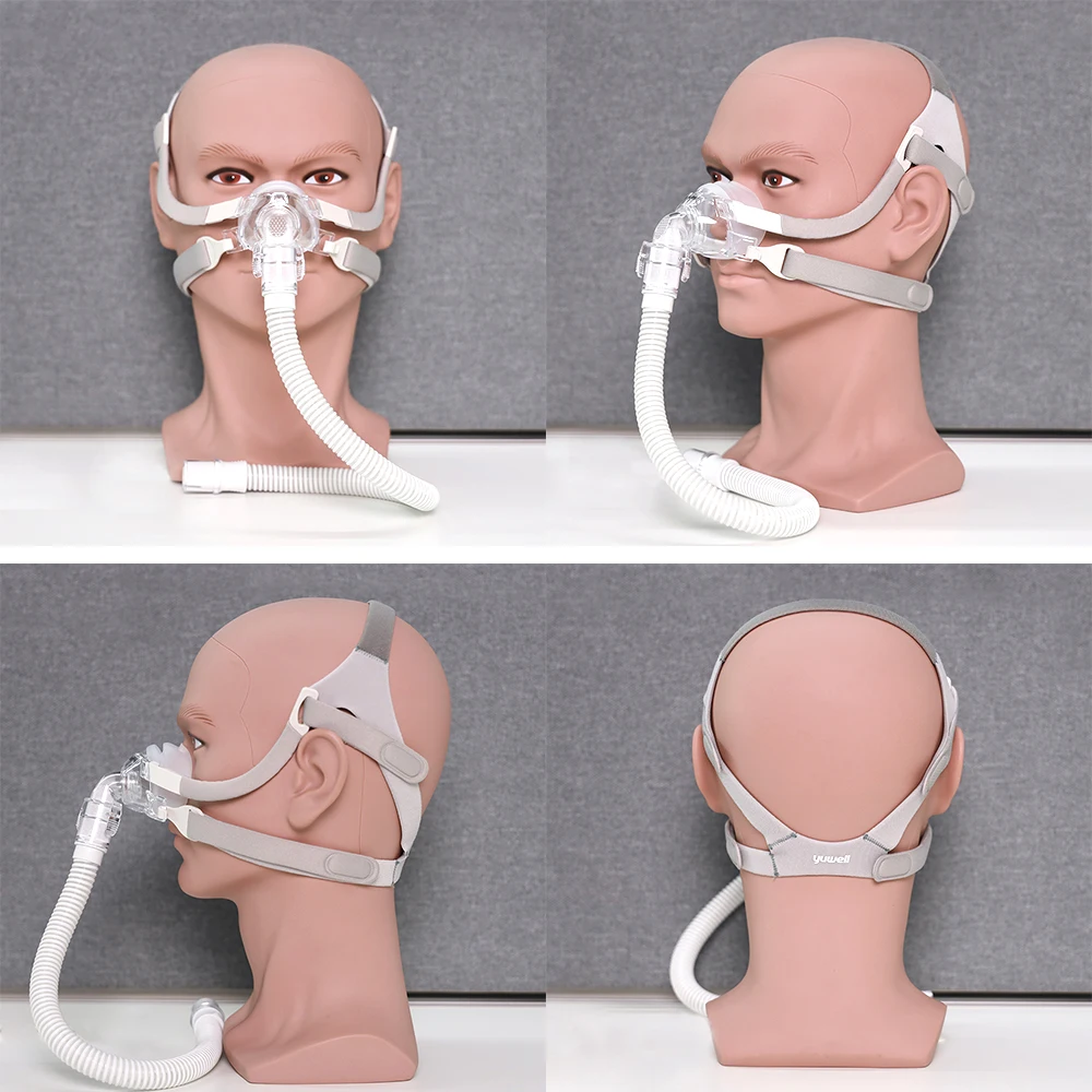 YUWELL Nasen-CPAP-Maske mit Kopfbedeckung, Schlauch, Silikongel-Kissen für APAP CPAP-Maschine, Schlafapnoe, Anti-Schnarch-CPAP-Nasenmaske – Detail 13