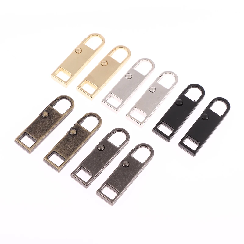 2Pcs Removable Zipper Head Zipper Slider Puller Replacement Luggage Schoolbag Coat Clothes Shoes Boots Metal Zipper Pendant Pull