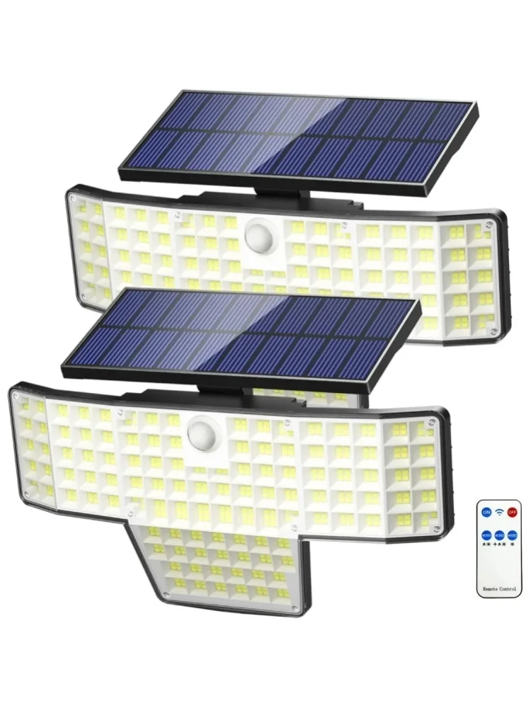 Lampa Solarna Uliczna 1/2 szt. Zewnętrzna 448LED z Czujnikiem Ruchu, Wodoodporna IP65, Super Jasna Lampa Oświetleniowa do Ogrodu — 2