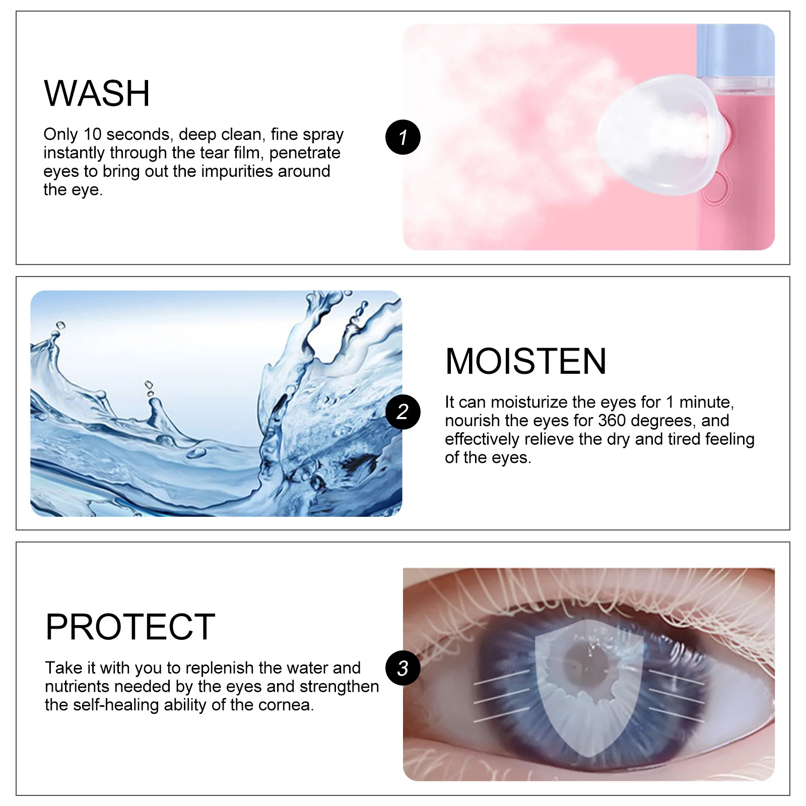 

1Set Safe Eye Mist Sprayer Portable Eye Humidifier Hydrating Moisturizing Face Beauty Care Mister Fast Rejuvenating Mist