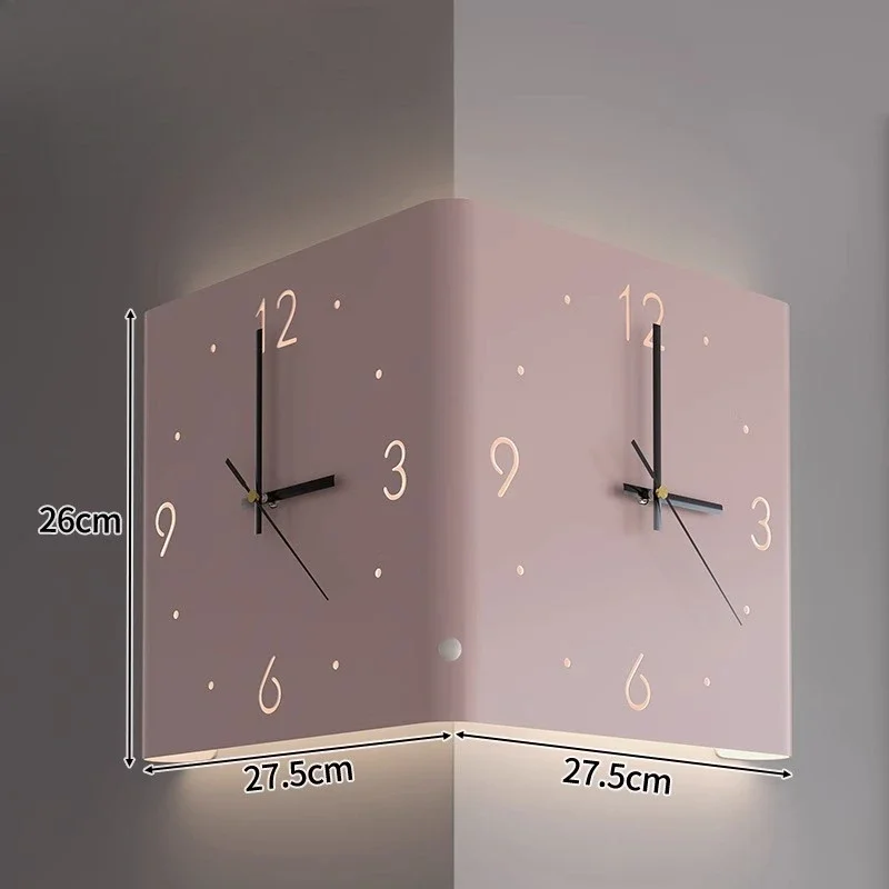 #￥Light Design Wall Clock Living Room Bathroom Pointer Bedroom Corner Clock Wall Modern Living Room Home Decoration