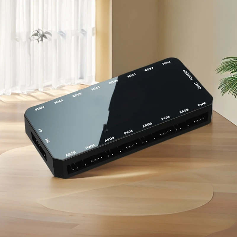 Super Sale ARGB Controller 8-Port PWM Fan HUB RGB Synchronized Remote Control Temperature Control Computer Case Cooling Effects