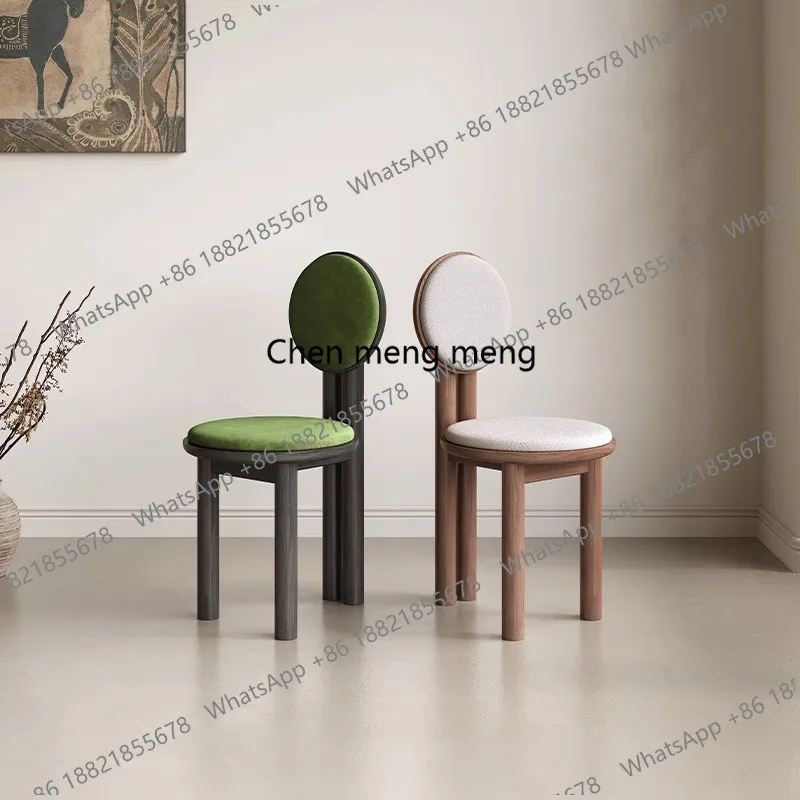 

Medieval Ash Wood Solid Wood Restaurant Full Moon Chair Designer Premium Tea Chair Book Chair