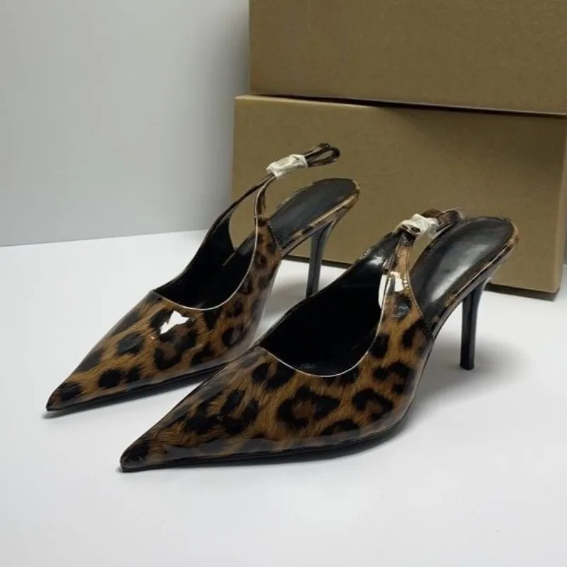 

Летние женские туфли на высоком каблуке с ремешком на пятке, остроносые, из лакированной кожи, элегантные, для вечеринок, свадеб, офиса, на шпильке, женские туфли для торжественных случаев