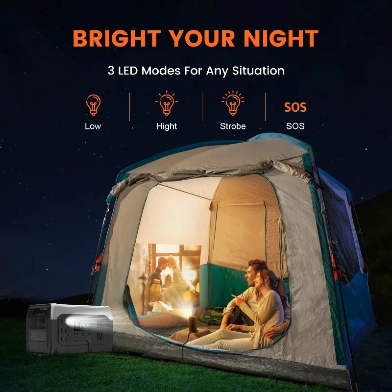 【Best-selling】 CTOLITY XP1000 1800W Portable Solar Generator Power Station 1024WH Lifepo4 Battery Camping Charging Outdoor Lapto view 5