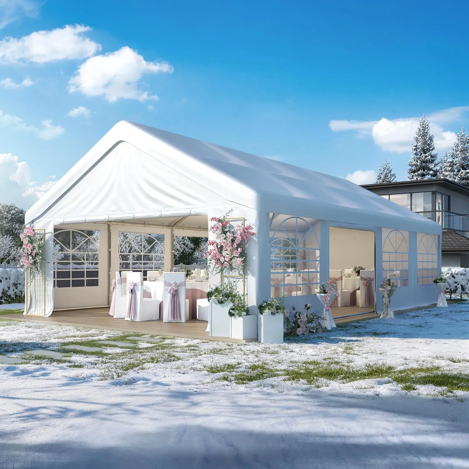 

20x30 Heavy Duty Canopy Tent Outdoor Wedding Gazebo Shelter with Sand Bags for Party Event, Custom