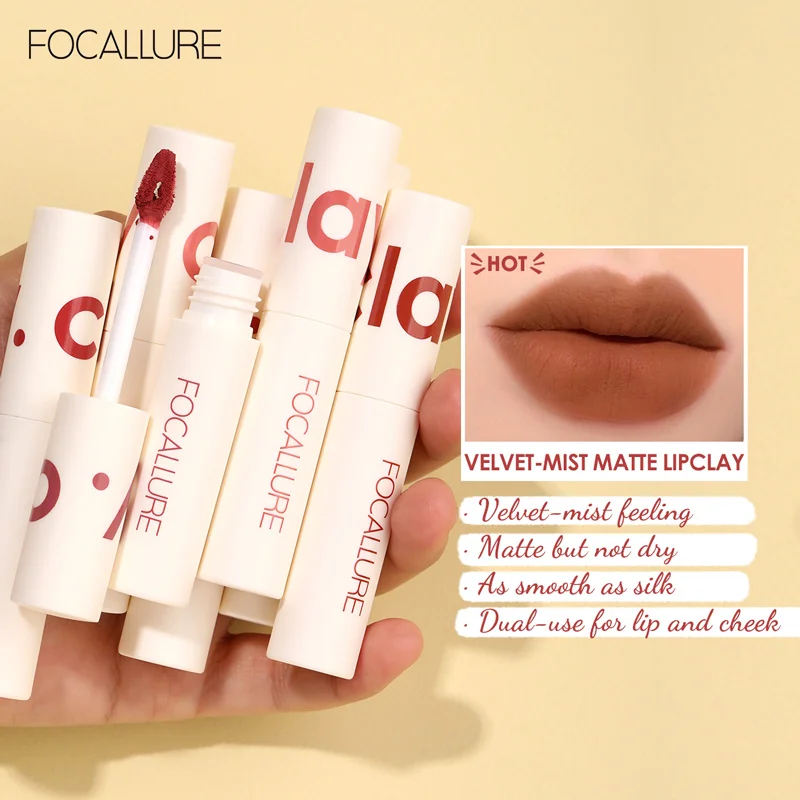 Wholesale FOCALLURE Velvet Matte Lipsticks Waterproof Lipclay Long-lasting High Pigmented Liquid Lipstick Makeup Batom Cosmetics