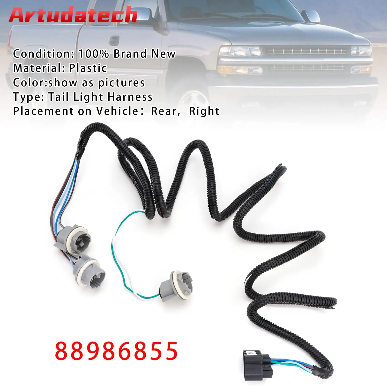 

Жгут проводов заднего правого фонаря Artudatech 88986855 для Silverado Sierra 1999-2005, автомобильные аксессуары