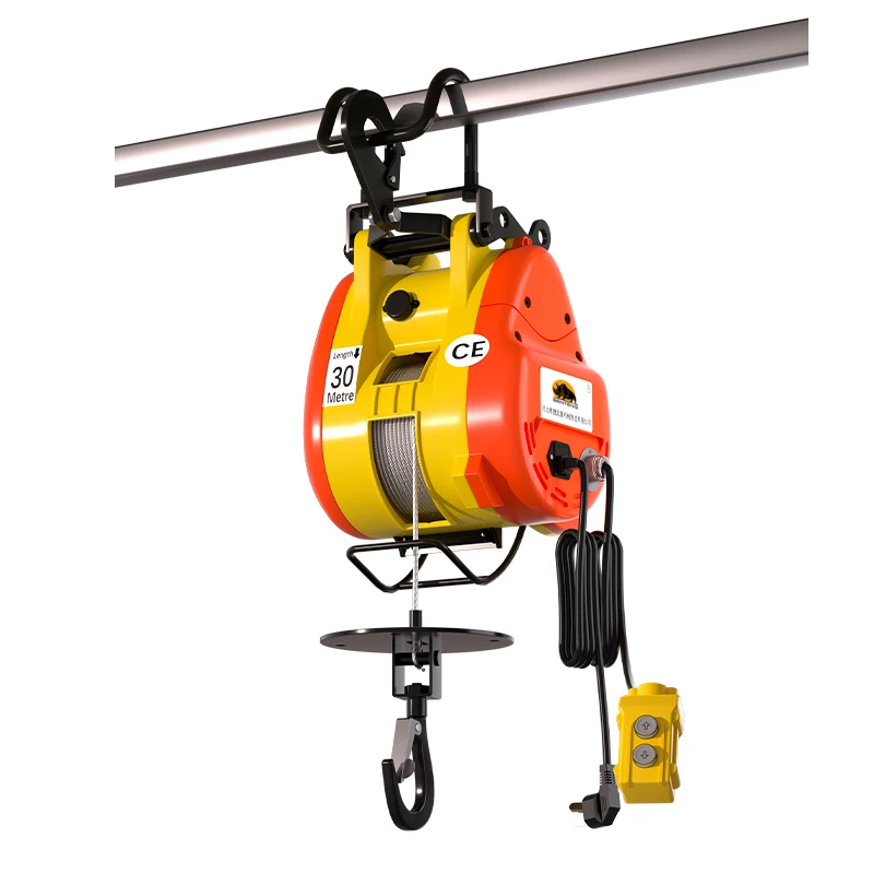 Miniature electric hoist portable 300kg wire rope winch, lifting height 30 meters, speed 19 meters/min