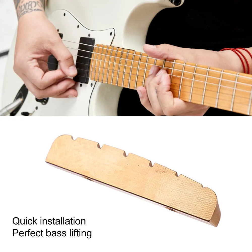 Professional Brass Material Brass Nut 43mm Size Pre Slotted Guitar Nut 6 String Electric Guitar Brass Nut Electric Guitar