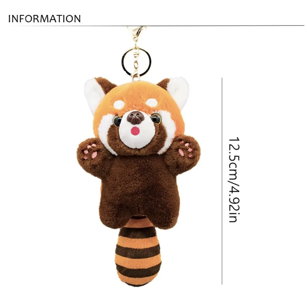 Funny Cartoon Red Panda Plush Keyring Toys Soft Kawaii Animal Plush Pendant Cute Fashion Red Panda Plushies Pendant Couple