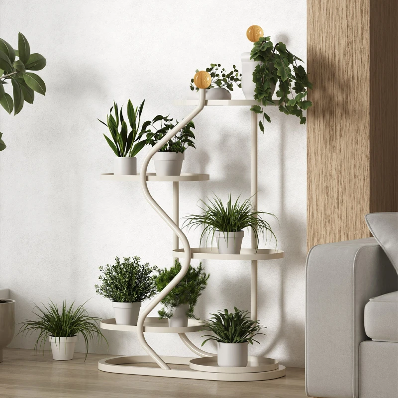 living room Home plant stand floor-to-ceiling save space minimalist modern plant shelf Circular balkon möbel Outdoor furniture