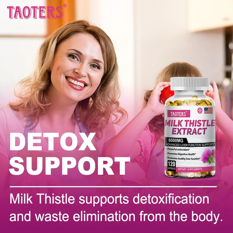 Milk Thistle Capsules Contain Artichoke and Dandelion To Promote Liver Toxin Removal and Are Powerful Antioxidantsanddetoxifiers