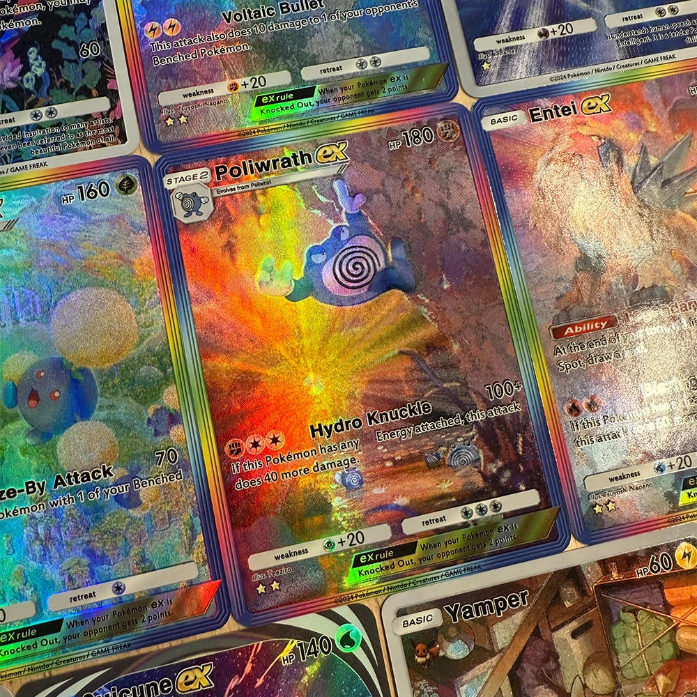 

10Pcs/set PTCG TCG Pocket Series Collection Card Cartoon English Eevee Lugia Latias Latios Entei Refractive Color Flash Textured